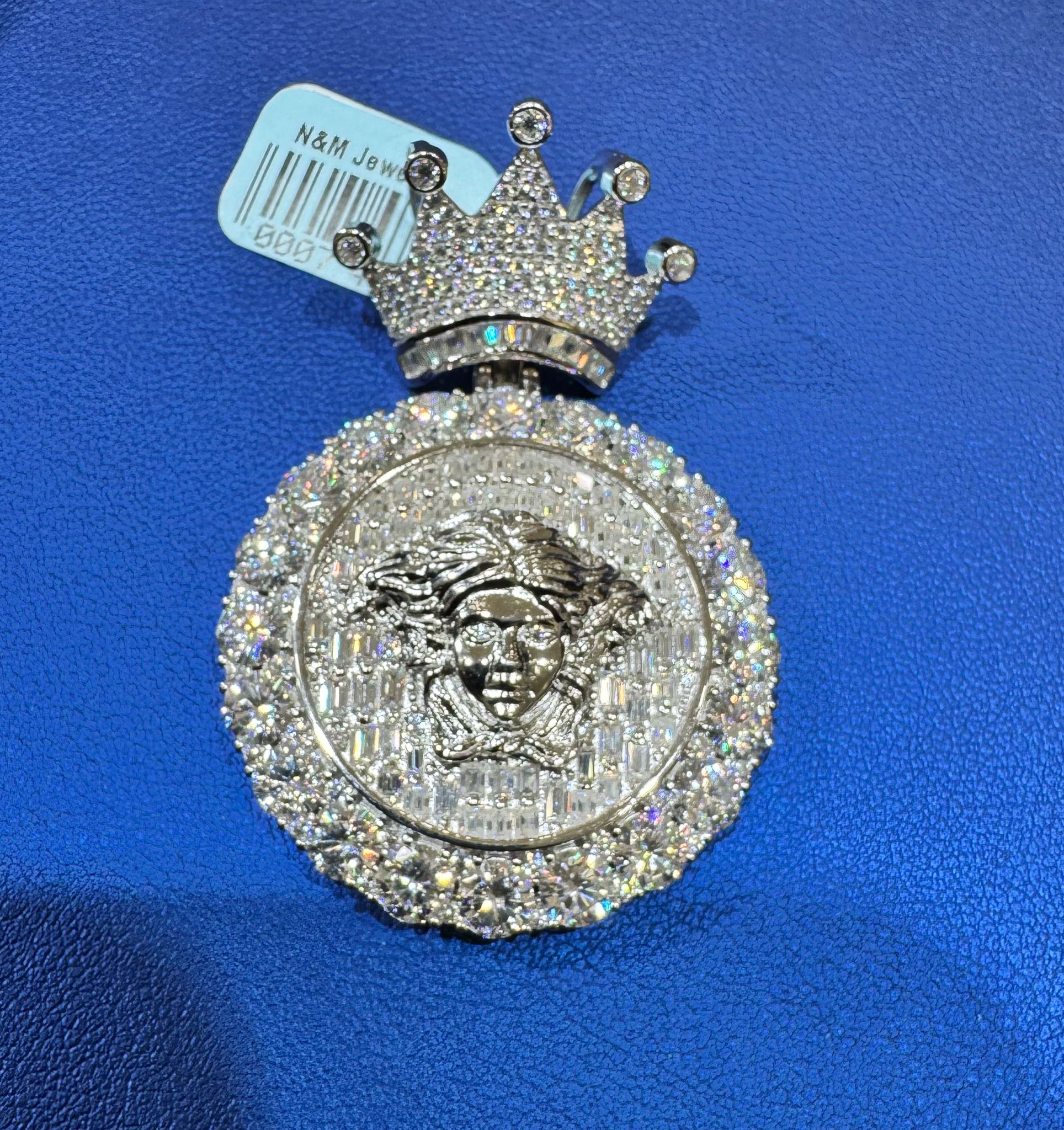925 Silver Moissanite Pendant 10.4Ct VVS