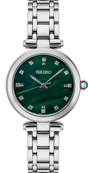 Diamonds SS Quartz Green Dial