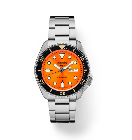 Seiko 5 Sports SS Automatic GMT Orange Dial