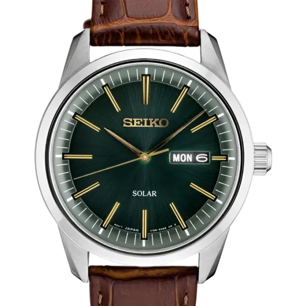 Seiko Essentials SS Solar Green Dial