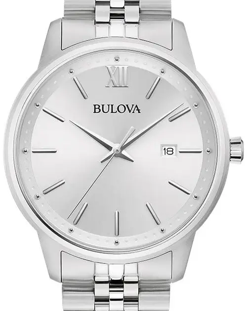 Bulova Watches Corporate Exclusive Classic Men's Watch, Silvertone with Silver White Dial